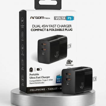 ADAP ARGOMTECH DUAL TIPO C GAN 45W NG